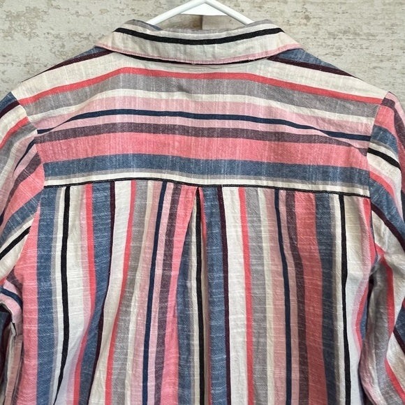 Mlle Gabrielle Vertical Striped Shirt Dress Sz XL Button Up Spring Easter Colors - Picture 11 of 15